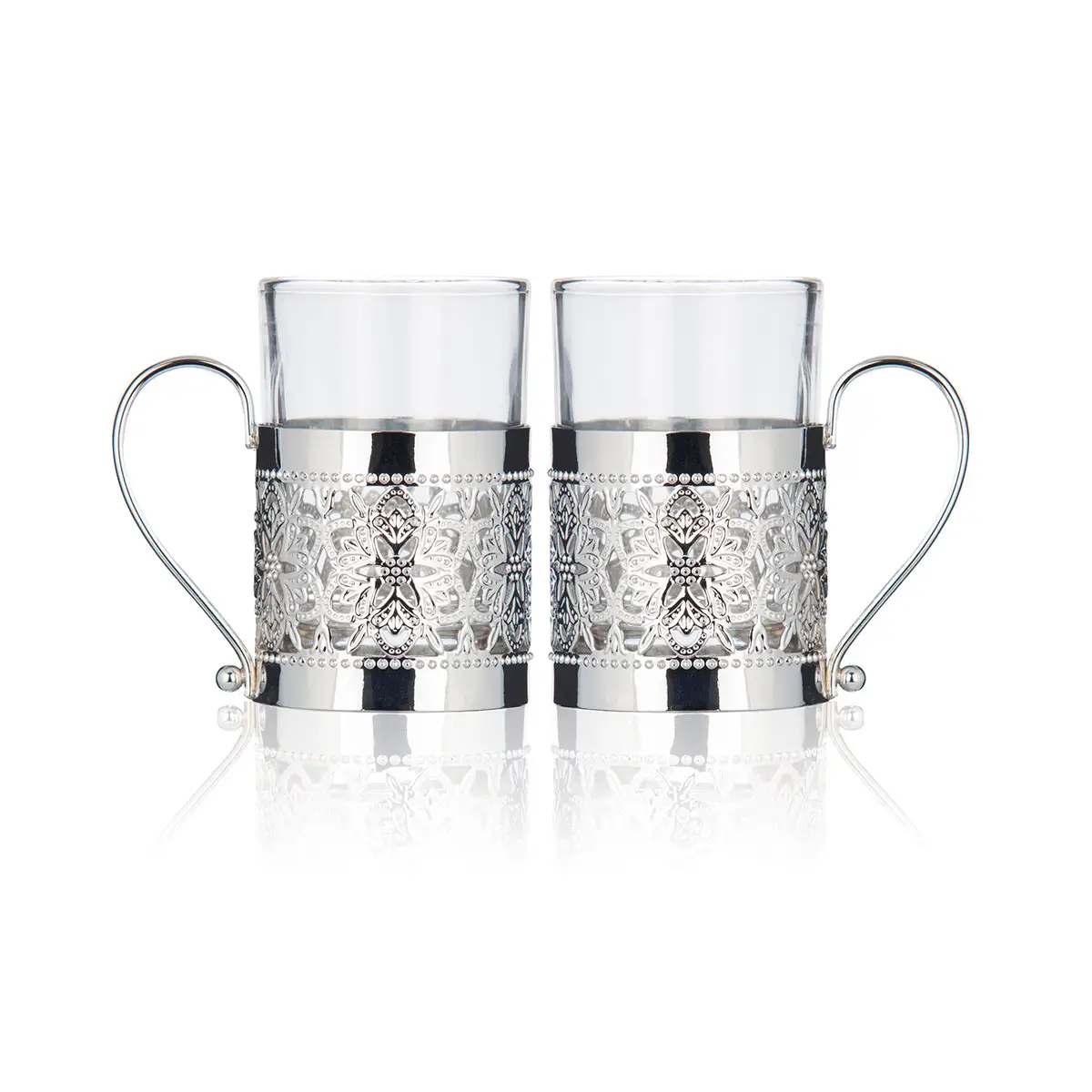 CHROME PLATED 2PCS GLASS SET