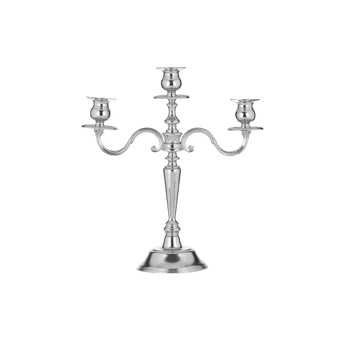 CHROME PLATED 3 LIT CANDLESTAND - LUXURY