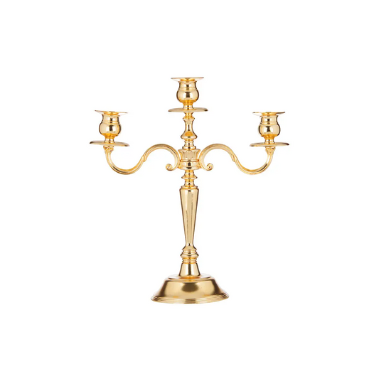 CHROME PLATED 3 LIT CANDLESTAND - LUXURY