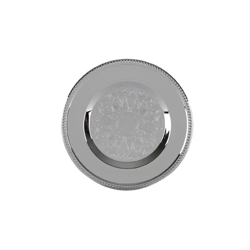 CHROME PLATED IRON BOTTLE COASTER.ROUND - TRAY
