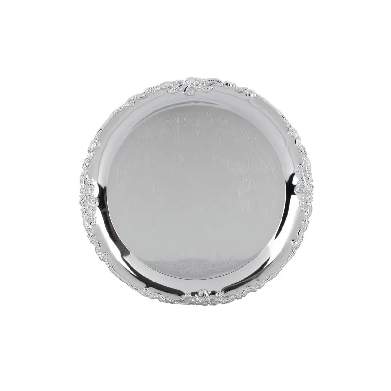 CHROME PLATED IRON ROUND TRAY - TRAY