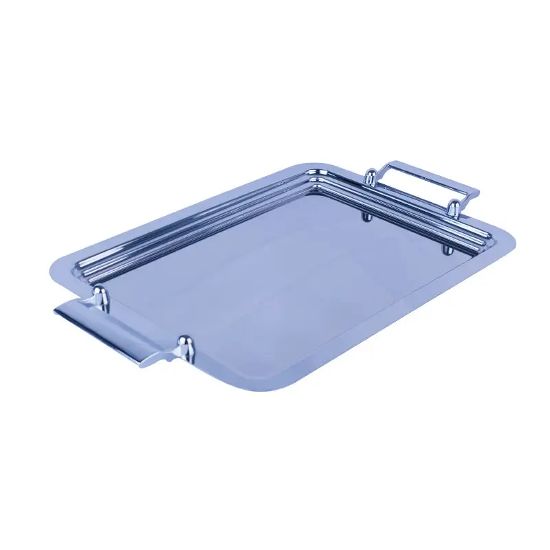 CHROME PLATED IRON SERVING RECTANGULAR TRAY. - TRAY