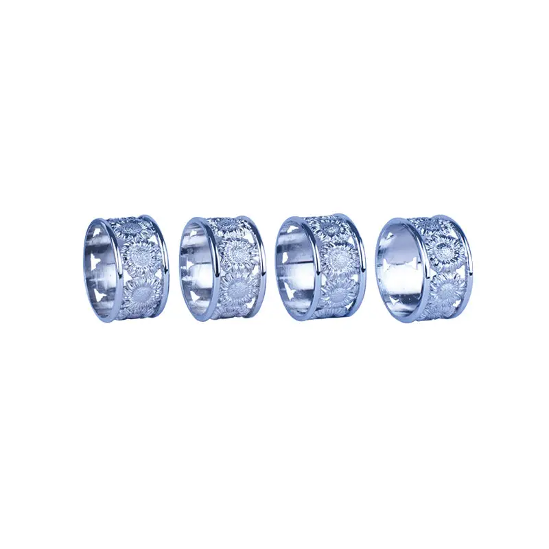 CHROME PLATED NAPKIN RING. SET OF 4PCS - LUXURY