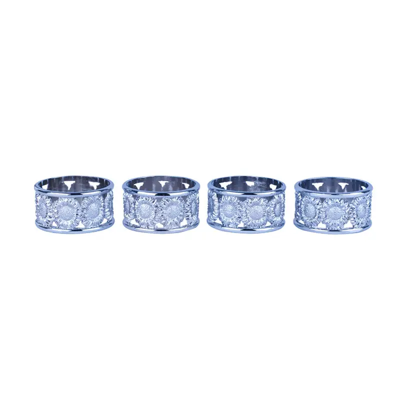 CHROME PLATED NAPKIN RING. SET OF 4PCS - LUXURY