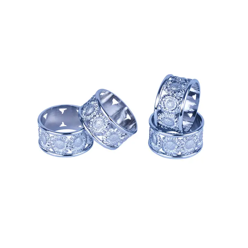 CHROME PLATED NAPKIN RING. SET OF 4PCS - LUXURY