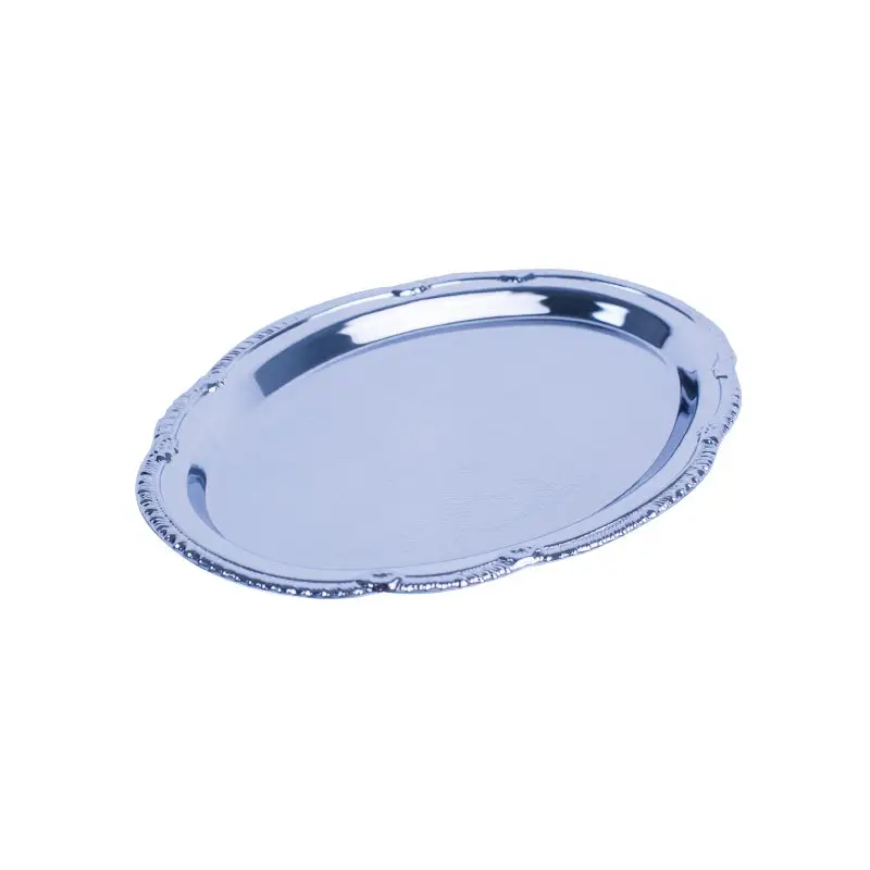 CHROME PLATED OVAL IRON TRAY. - TRAY