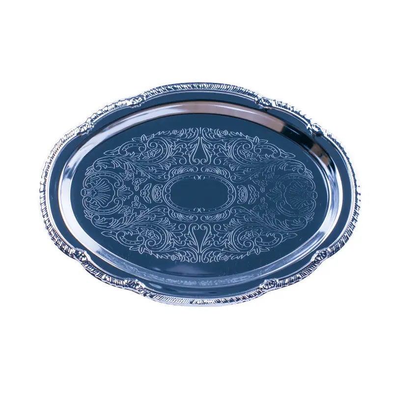 CHROME PLATED OVAL IRON TRAY. - TRAY