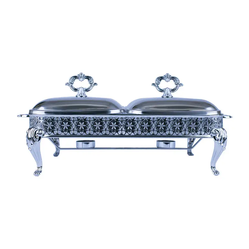 CHROME PLATED RECT FOOD WARMERS (WITH TWO SECTION) LUXURY