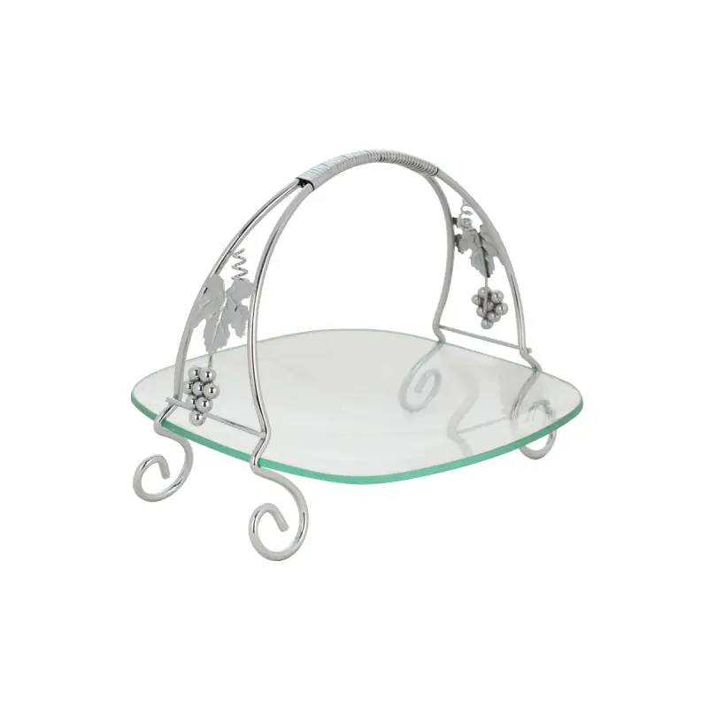 CHROME PLATED REMOVABLE GLASS PLATE - LUXURY