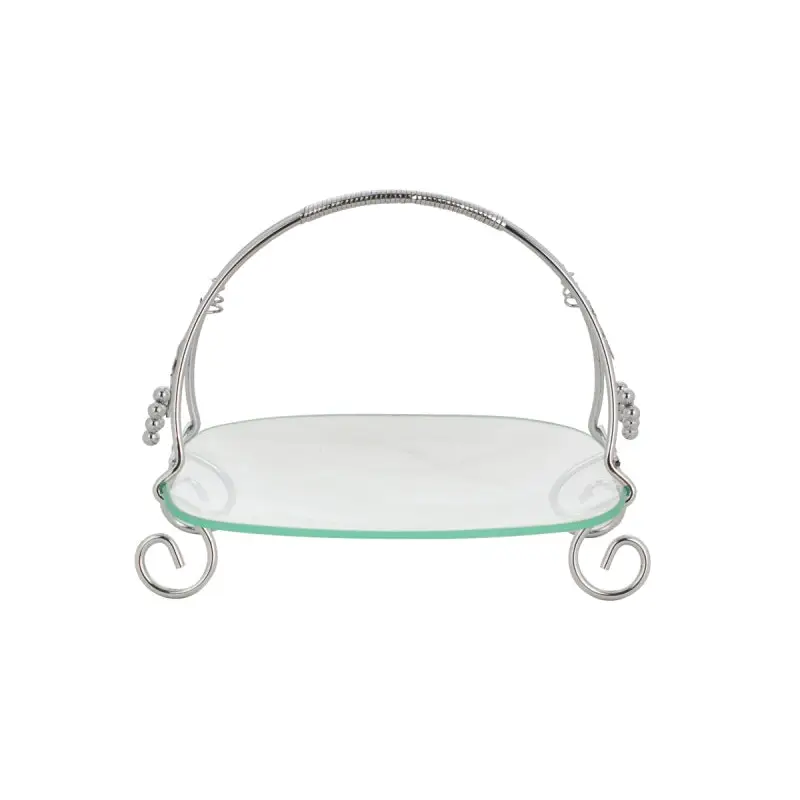 CHROME PLATED REMOVABLE GLASS PLATE - LUXURY