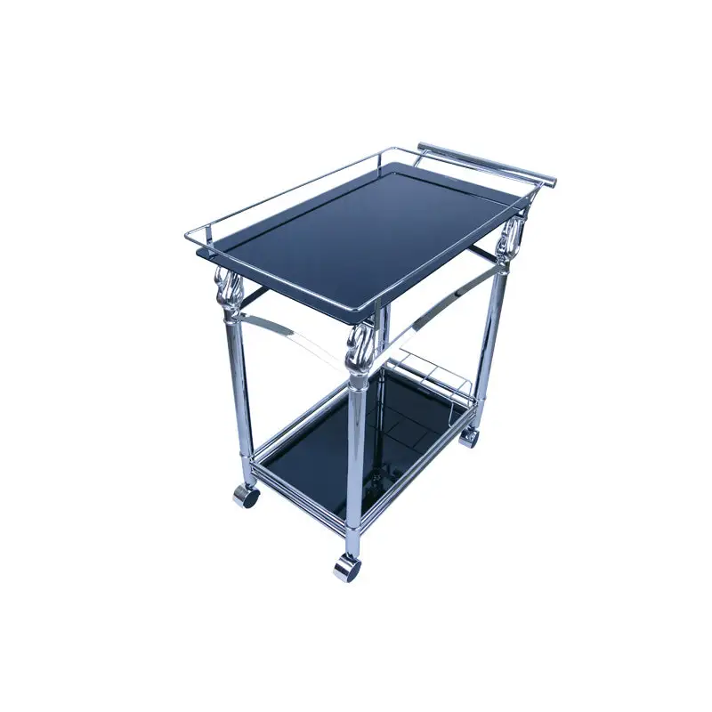 CHROME PLATED SERVING TROLLEY - BAR TROLLEY