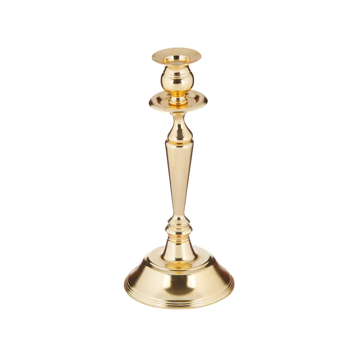 GOLD PLATED 1 LIT CANDLE STAND - LUXURY