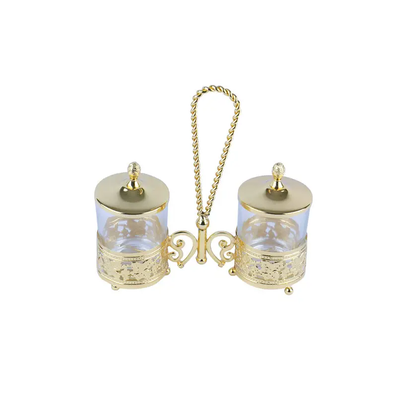GOLD PLATED 2 GLASSES HOLDER - LUXURY