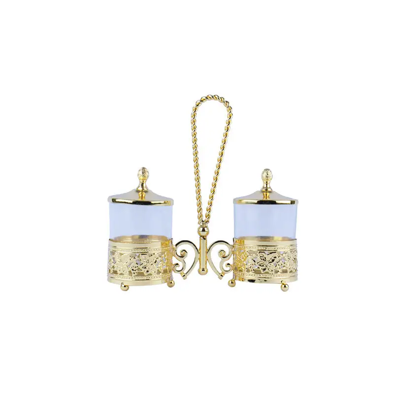 GOLD PLATED 2 GLASSES HOLDER - LUXURY