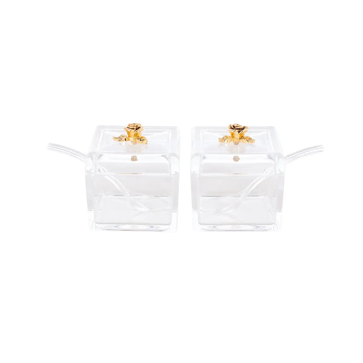 GOLD PLATED 2 PCS CONDIMENT SET - ROSE COLLECTION