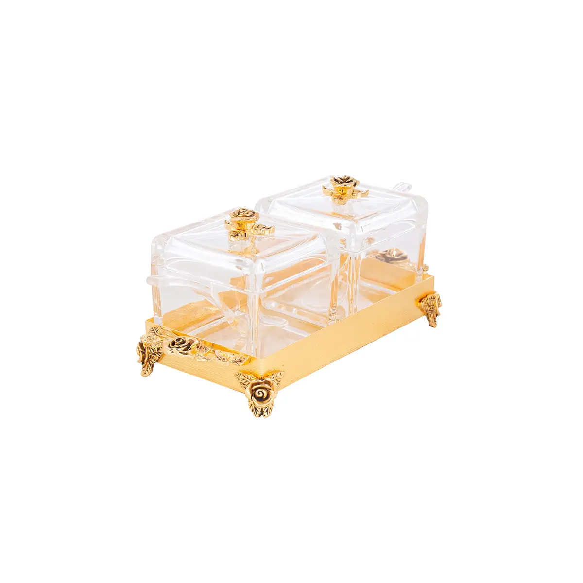 GOLD PLATED 2 PCS CONDIMENT SET - ROSE COLLECTION