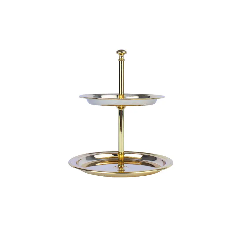 GOLD PLATED 2-TIER CANDY TRAY. - TRAY