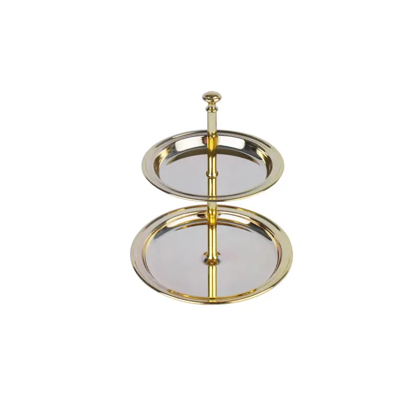 GOLD PLATED 2-TIER CANDY TRAY. - TRAY