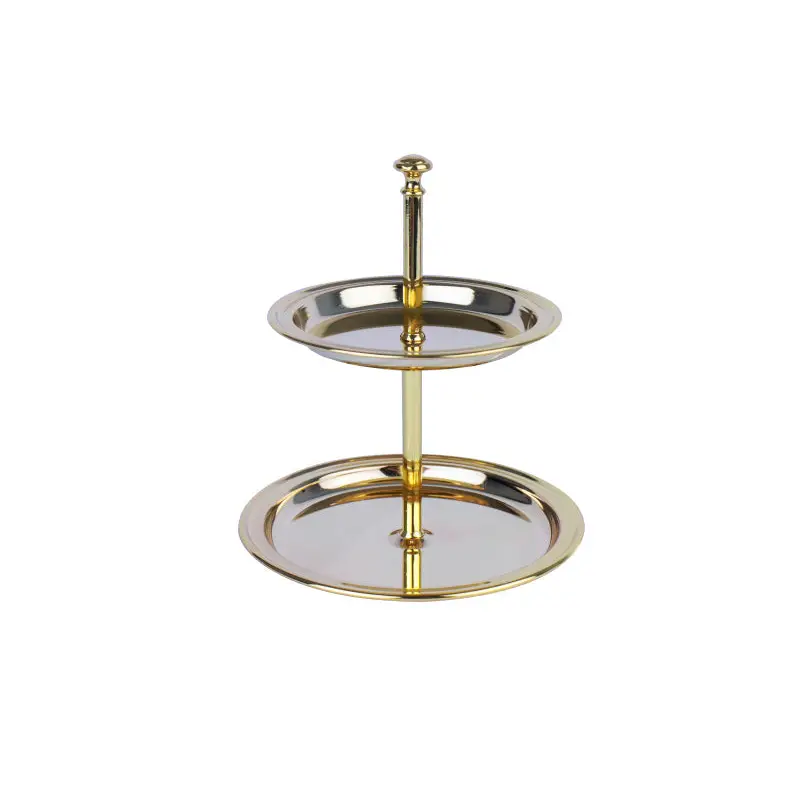 GOLD PLATED 2-TIER CANDY TRAY. - TRAY