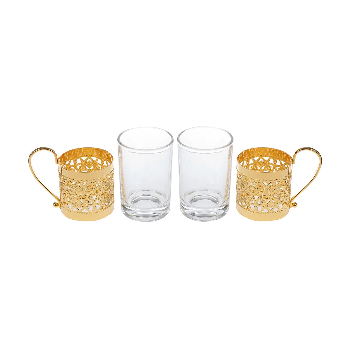 GOLD PLATED 2PCS GLASS SET