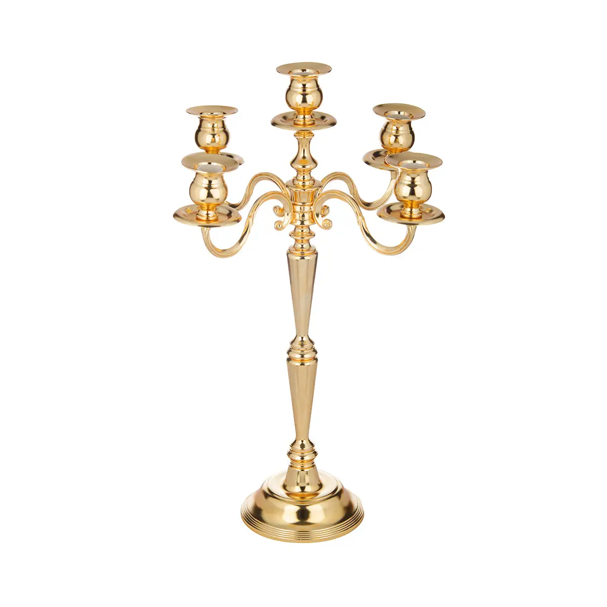 GOLD PLATED 5 LIT CANDLESTAND - LUXURY