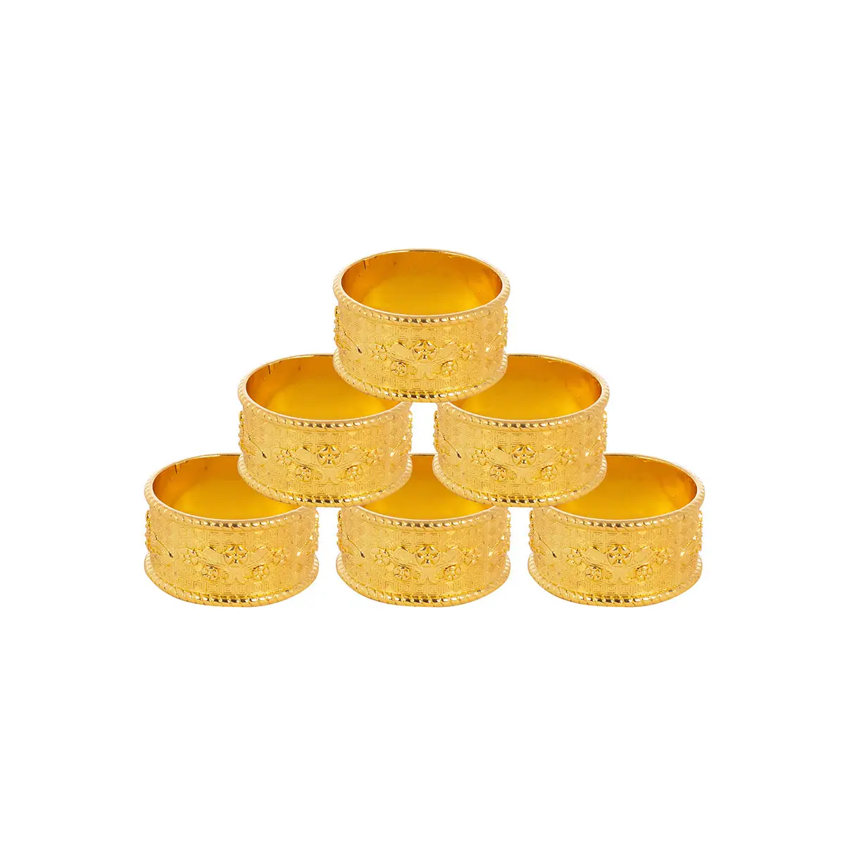GOLD PLATED 6 PCS NAPKIN RING - LUXURY