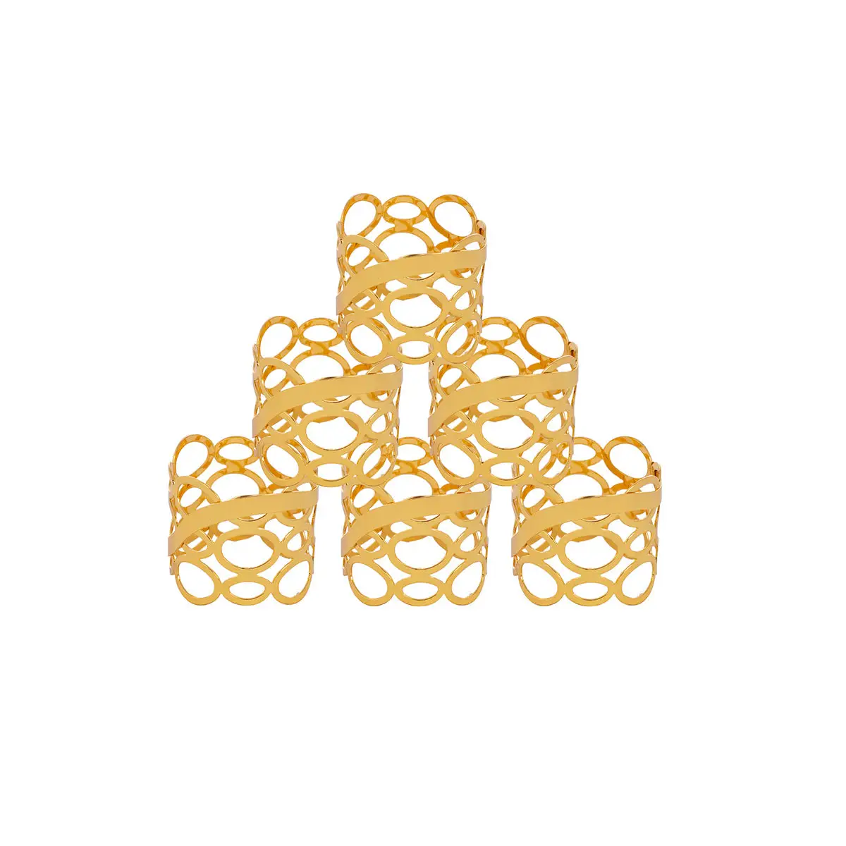 GOLD PLATED 6 PCS NAPKIN RING - LUXURY