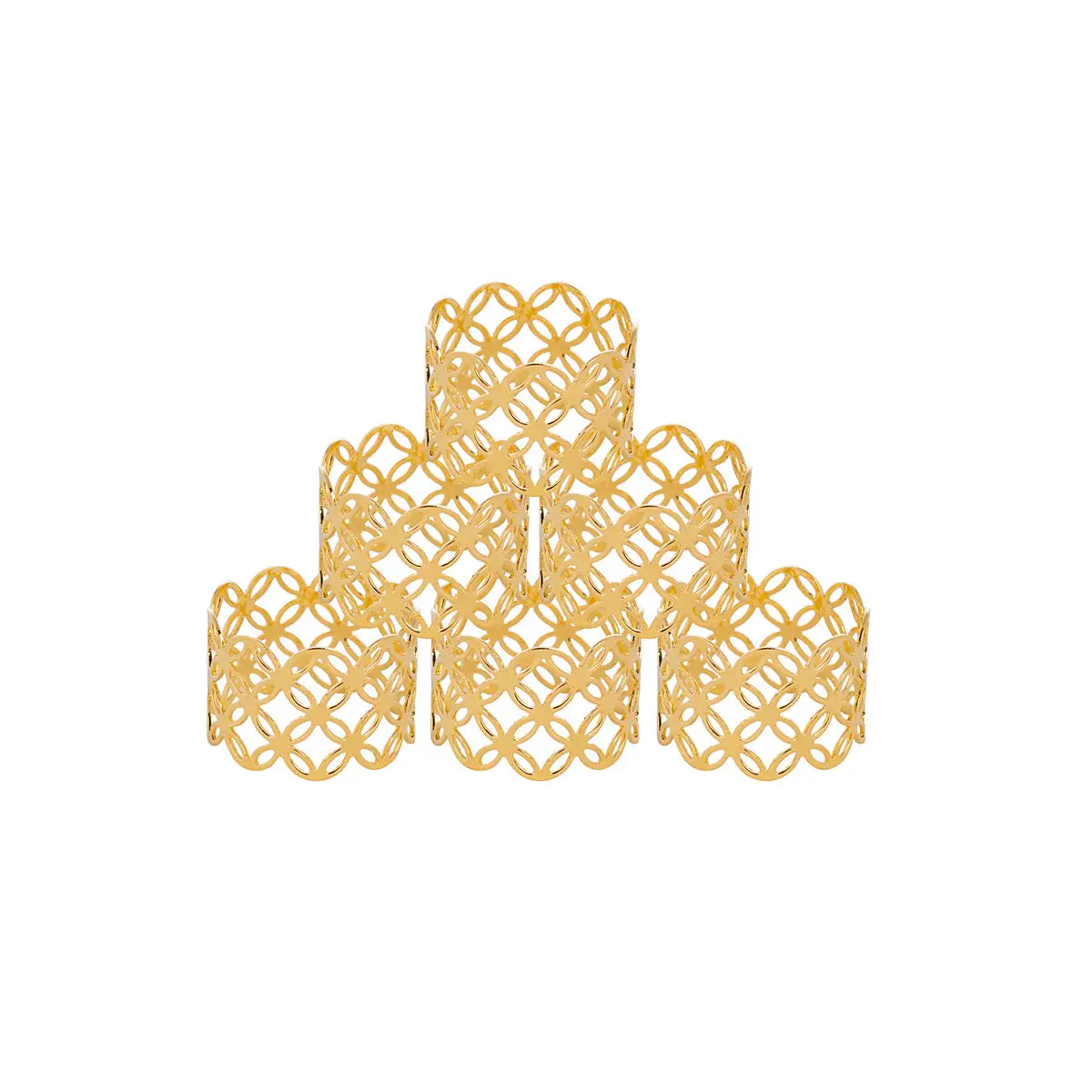 GOLD PLATED 6 PCS NAPKIN RING - LUXURY
