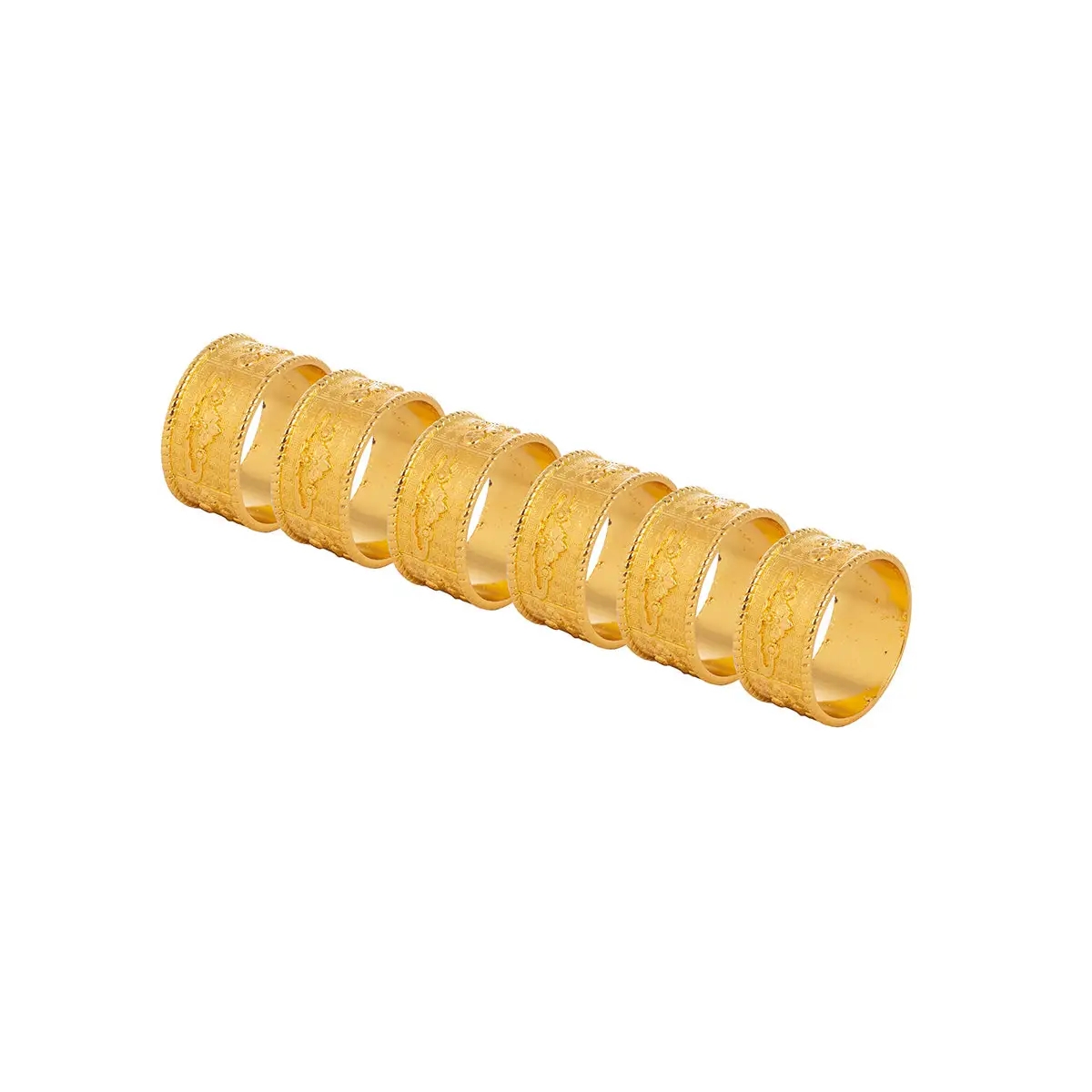 GOLD PLATED 6 PCS NAPKIN RING - LUXURY