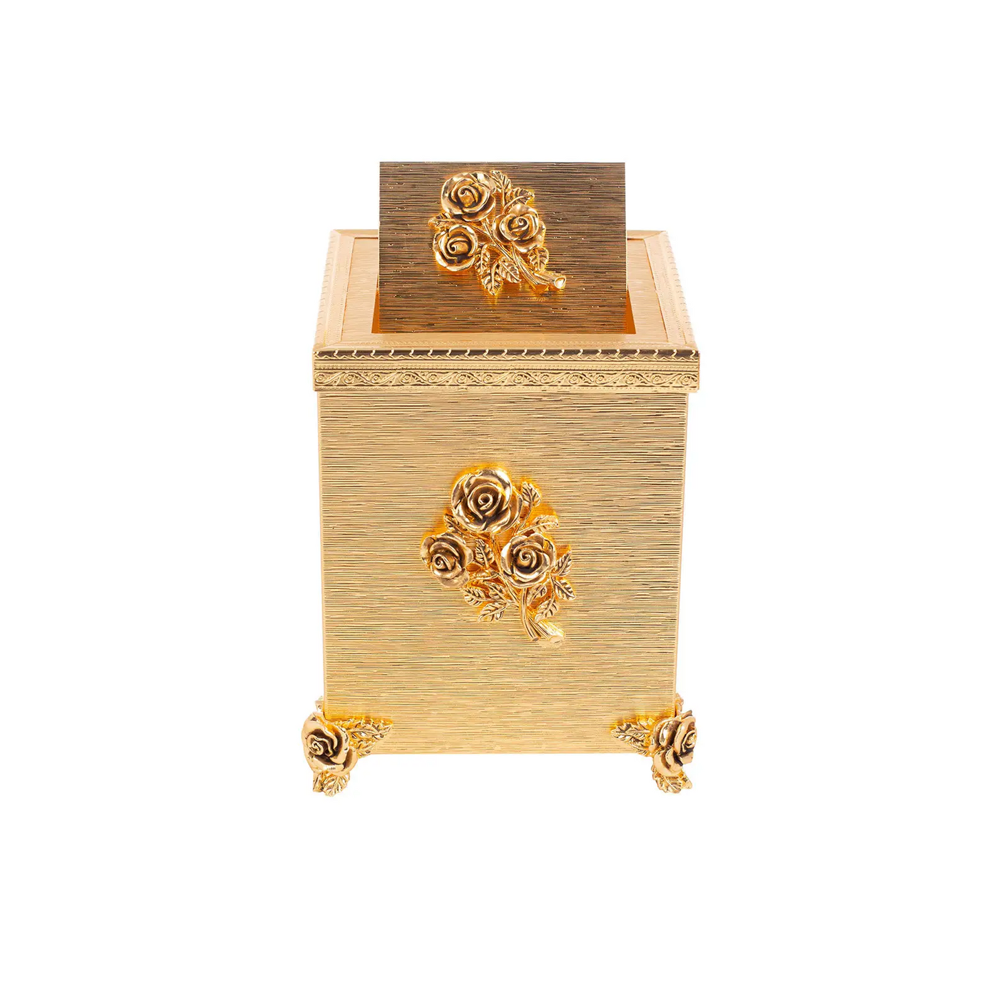 GOLD PLATED DESK WASTE BIN - ROSE COLLECTION
