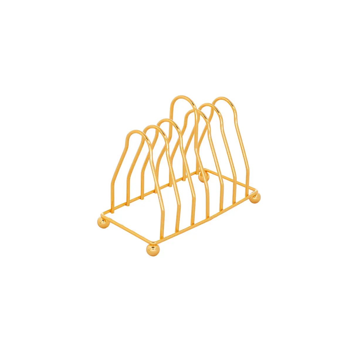 GOLD PLATED IRON COASTER RACK WITH 6 PCSCOASTERS. - LUXURY