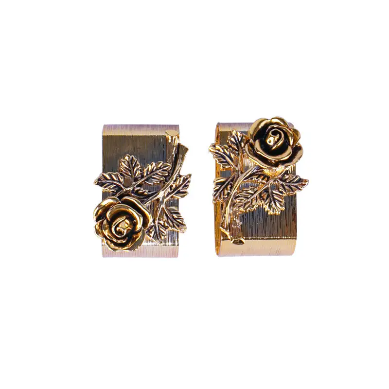 GOLD PLATED NAPKIN RING ROSE DESIGN 2 PCS/SET - ROSE