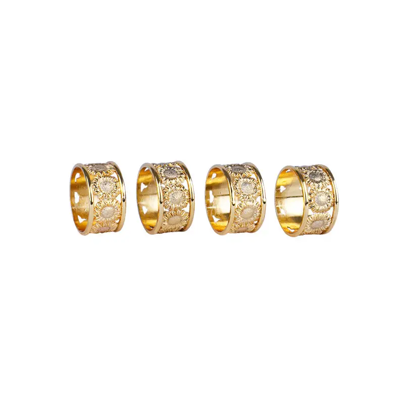 GOLD PLATED NAPKIN RING. SET OF 4PCS - LUXURY