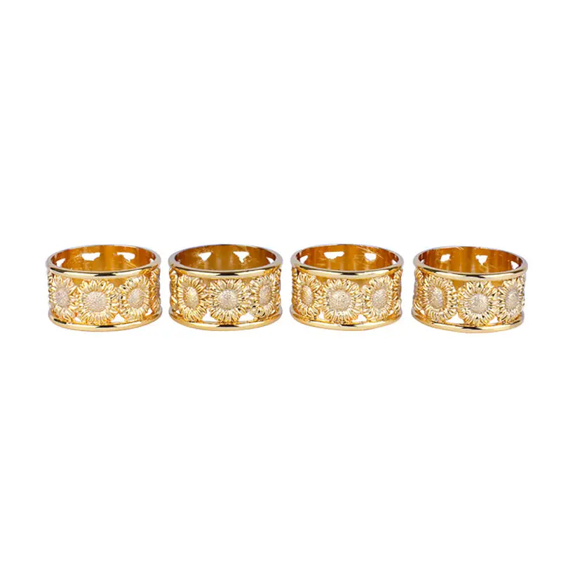 GOLD PLATED NAPKIN RING. SET OF 4PCS - LUXURY