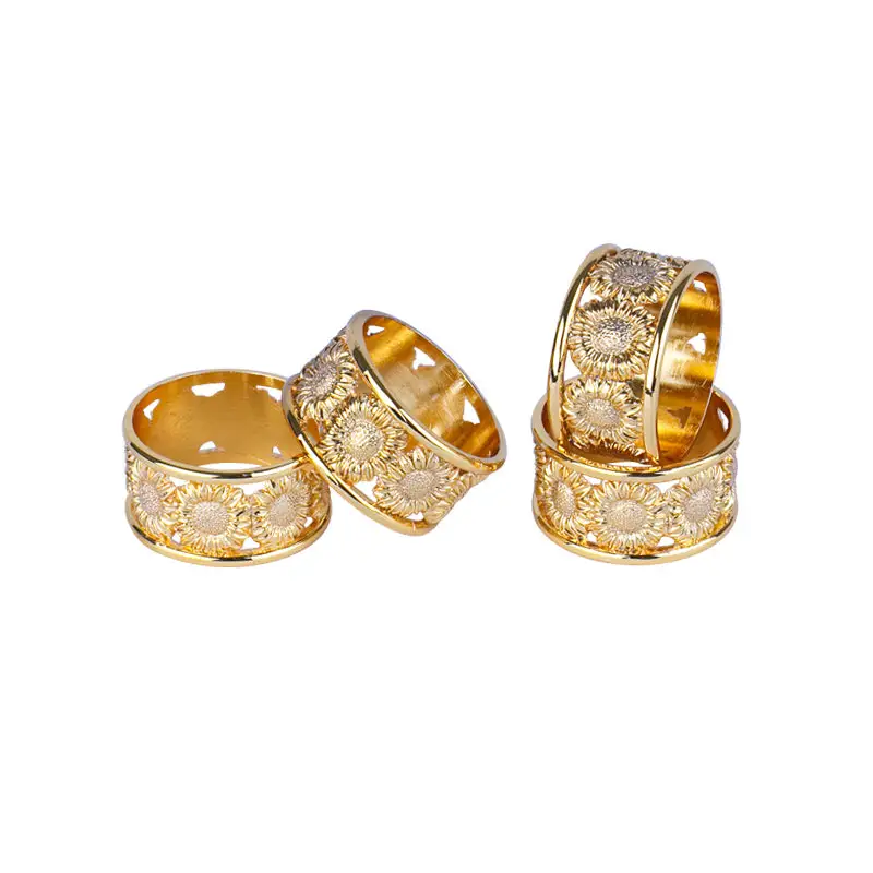 GOLD PLATED NAPKIN RING. SET OF 4PCS - LUXURY
