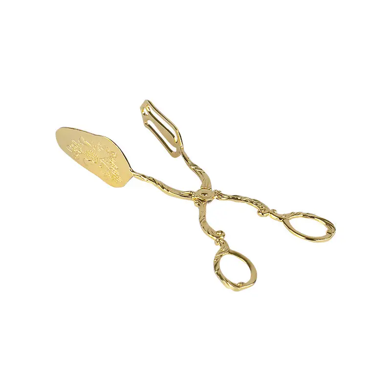 GOLD PLATED PASTRY TONG. - SERVER