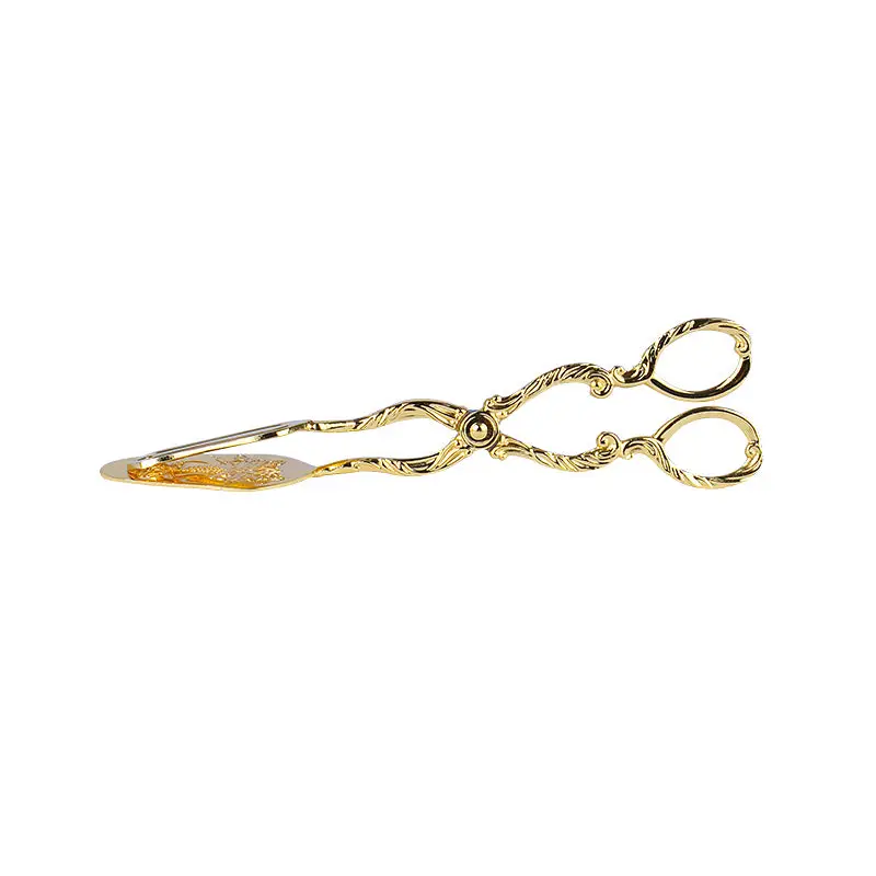 GOLD PLATED PASTRY TONG. - SERVER