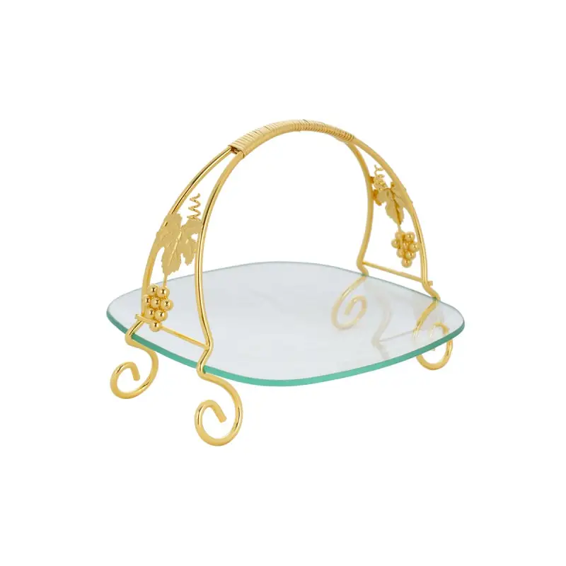 GOLD PLATED REMOVABLE GLASS PLATE - LUXURY