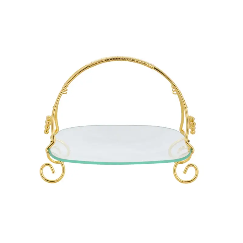 GOLD PLATED REMOVABLE GLASS PLATE - LUXURY
