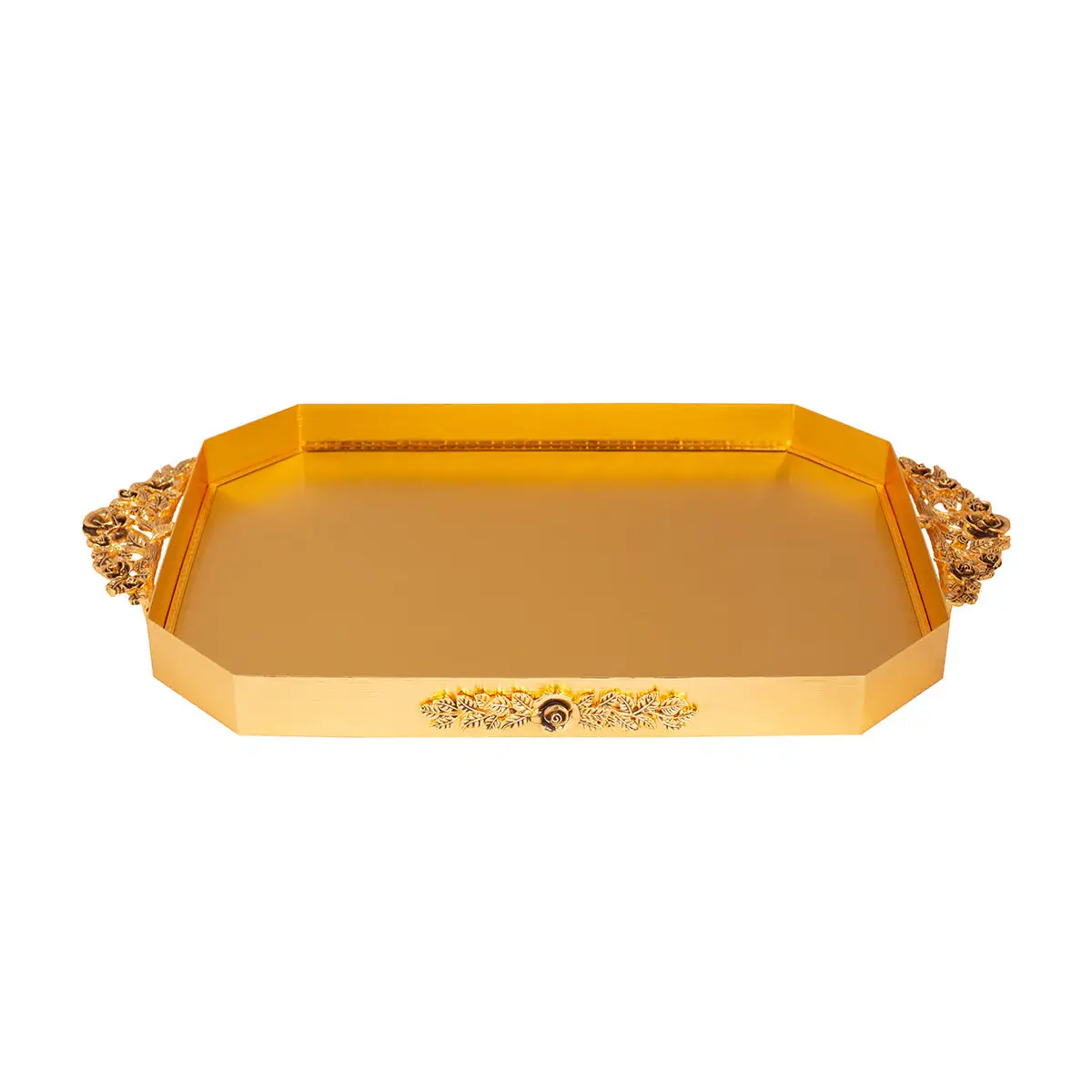 GOLD PLATED TRAY ROSE DESIGN - ROSE COLLECTION