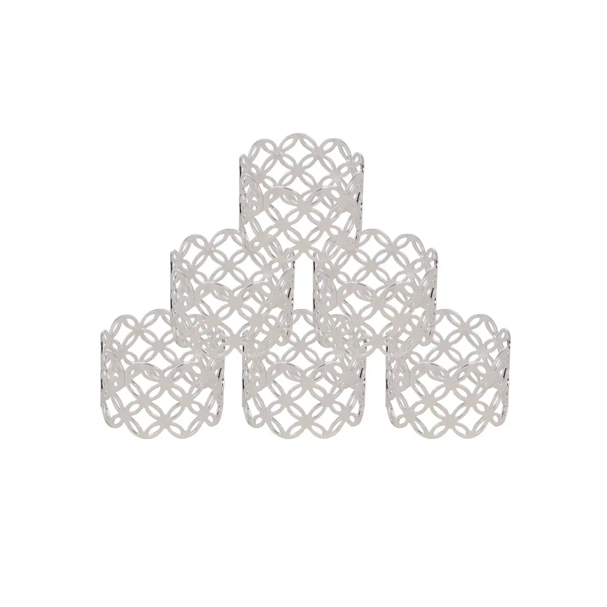 SILVER PLATED 6 PCS NAPKIN RING - LUXURY