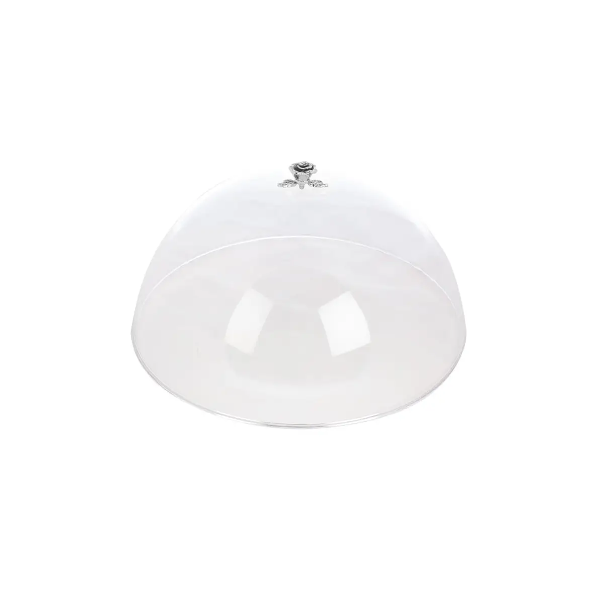 SILVER PLATED CAKE TRAY W COVER - ROSE COLLECTION