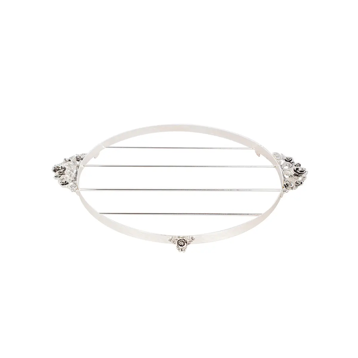 SILVER PLATED CAKE TRAY W COVER - ROSE COLLECTION