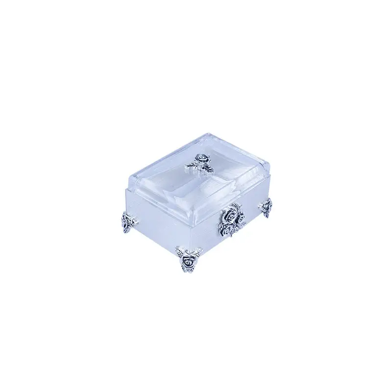 SILVER PLATED RECTANGULAR BOX. - ROSE COLLECTION