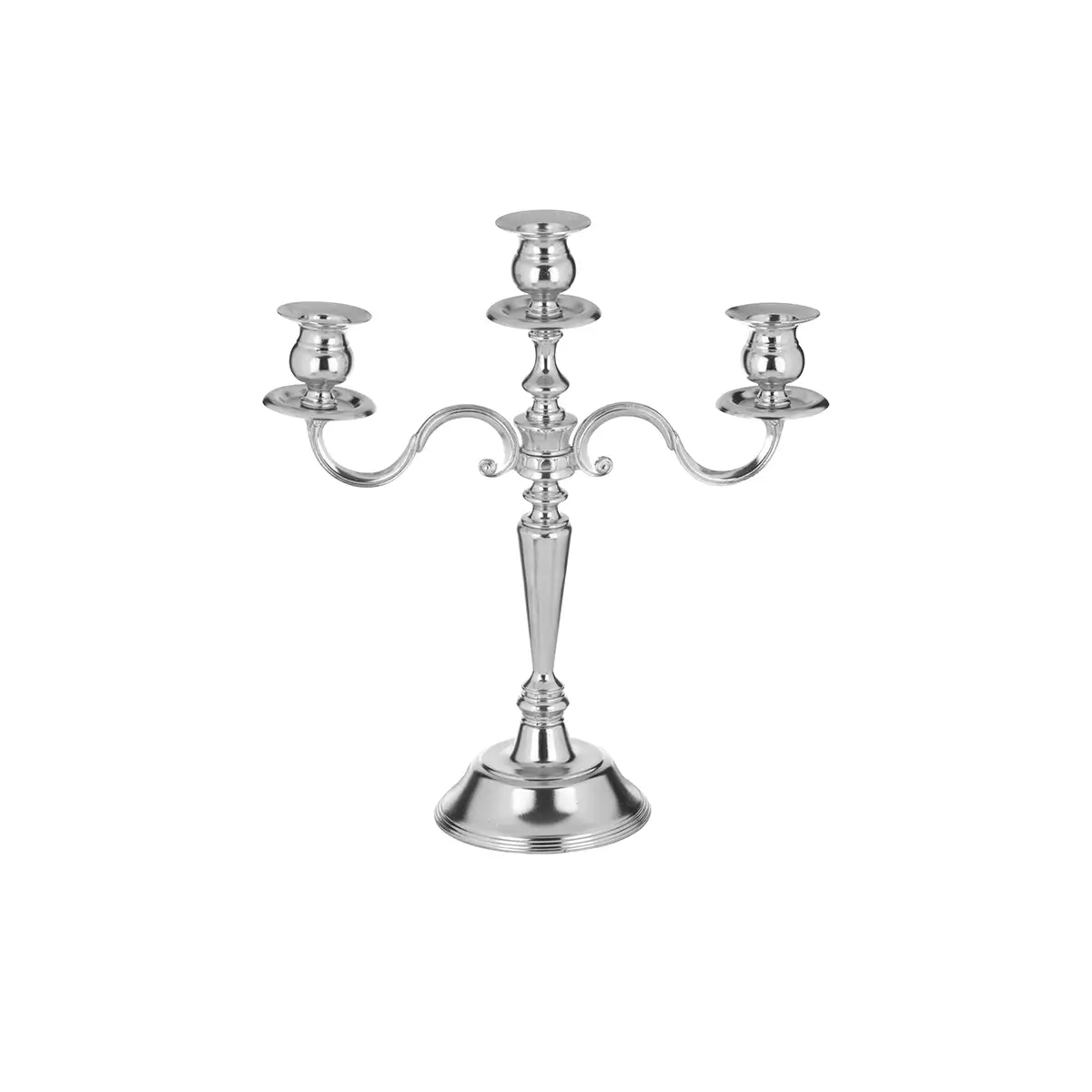 CHROME PLATED 3 LIT CANDLESTAND - LUXURY