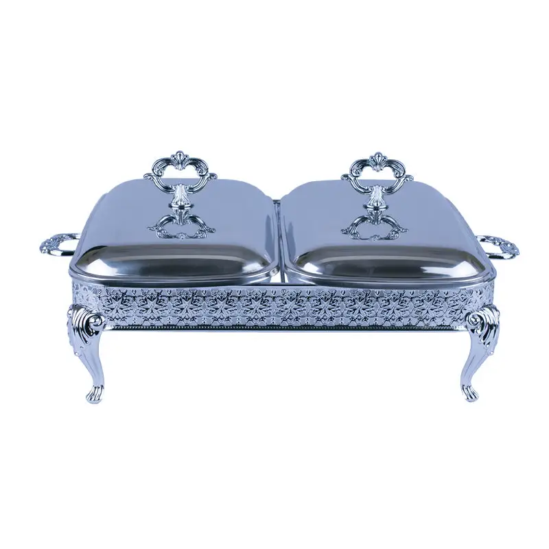 CHROME PLATED RECT FOOD WARMERS (WITH TWO SECTION) LUXURY