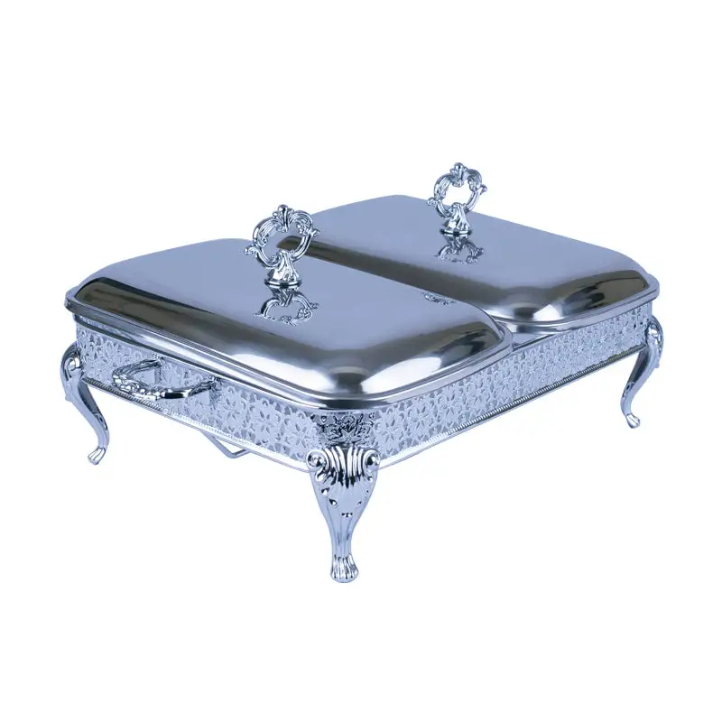 CHROME PLATED RECT FOOD WARMERS (WITH TWO SECTION) LUXURY
