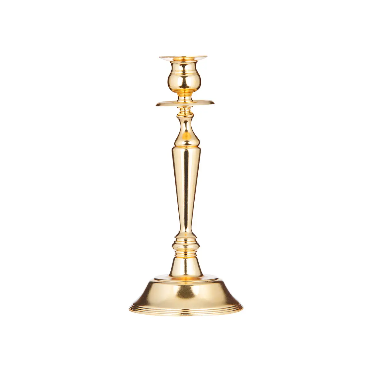 GOLD PLATED 1 LIT CANDLE STAND - LUXURY