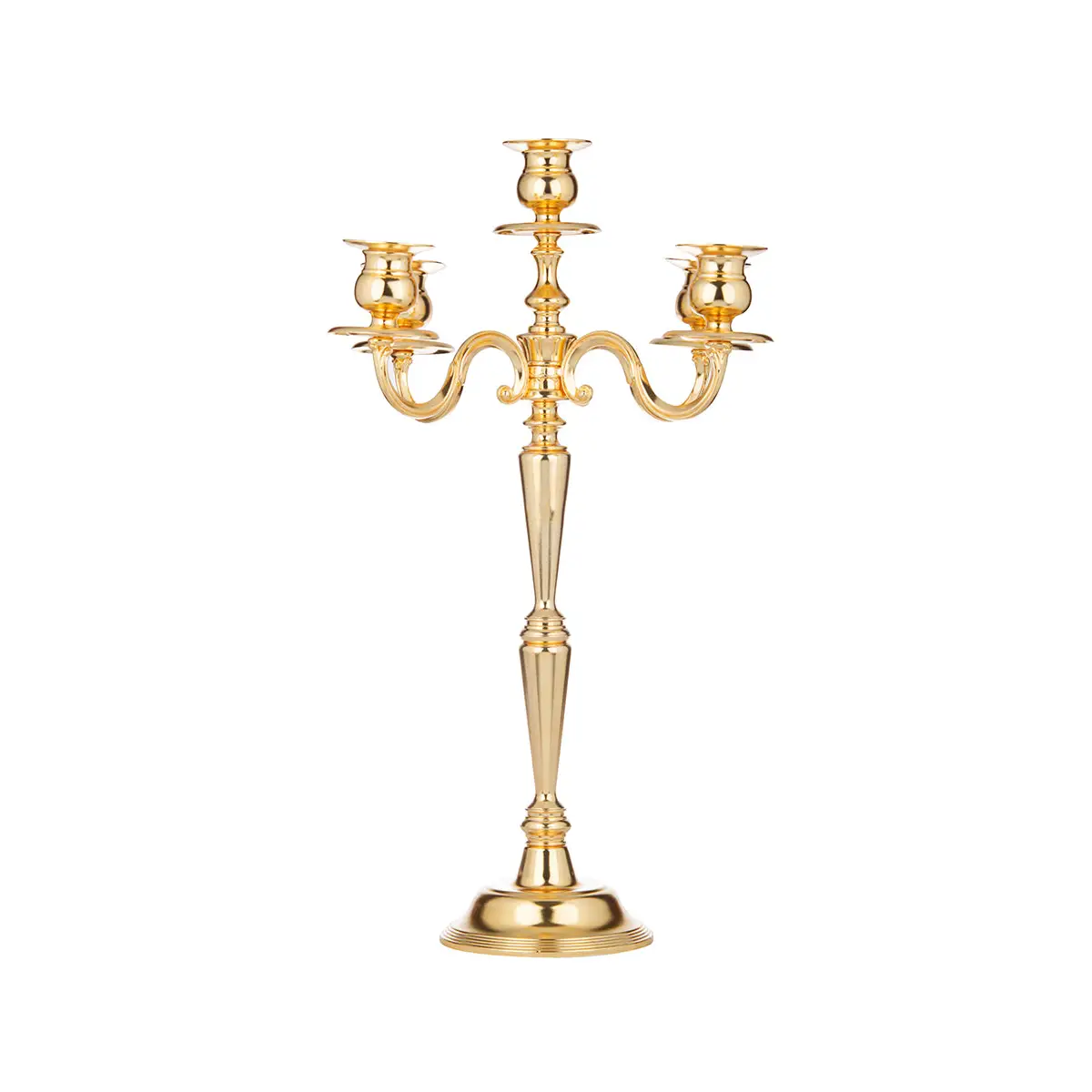 GOLD PLATED 5 LIT CANDLESTAND - LUXURY