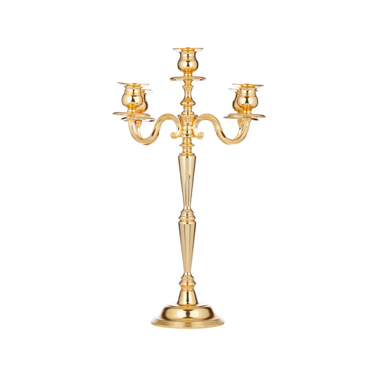 GOLD PLATED 5 LIT CANDLESTAND - LUXURY
